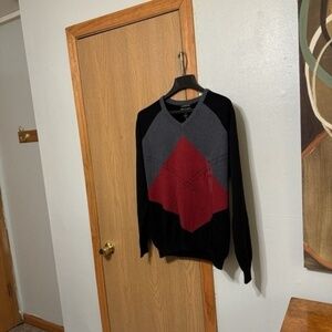 Lyle & Scott NWT Large Multi-Color w/Argyle Print V-Neck Pullover Sweater